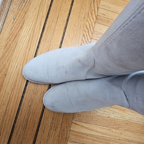 Stuart Weitzman Light Grey Suede Boots - Picture 4 of 15